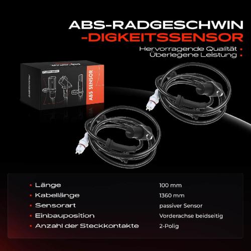 2x ABS Sensor Vorne für Citroën Jumper Bus Kasten Fiat Ducato Peugeot Boxer 2.0L 2001-2011 Bild 2x ABS Sensor Vorne für Citroën Jumper Bus Kasten Fiat Ducato Peugeot Boxer 2.0L 2001-2011