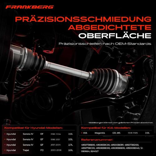 Frankberg 1x Antriebswelle Gelenksatz Vorderachse für Hyundai Sonata IV EF KIA Magentis Bild Frankberg 1x Antriebswelle Gelenksatz Vorderachse für Hyundai Sonata IV EF KIA Magentis
