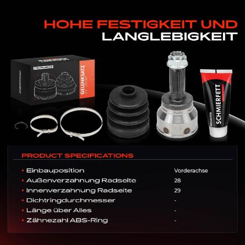 1x Antriebswelle Gelenksatz Vorderachse für Fiat Sedici 189 Suzuki SX4 EY Swift Bild 1x Antriebswelle Gelenksatz Vorderachse für Fiat Sedici 189 Suzuki SX4 EY Swift