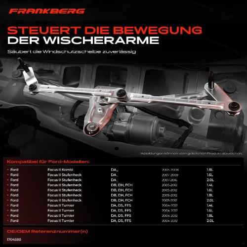 Frankberg 1x Wischergestänge Vorne für Ford Focus II Kombi DA DP HCP Bild Frankberg 1x Wischergestänge Vorne für Ford Focus II Kombi DA DP HCP