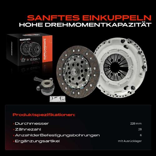 Frankberg 1x Kupplungssatz für VW Golf Cabriolet Polo Classic Bora Variant Passat New Beetle Vento Audi A1 Seat Skoda Bild Frankberg 1x Kupplungssatz für VW Golf Cabriolet Polo Classic Bora Variant Passat New Beetle Vento Audi A1 Seat Skoda