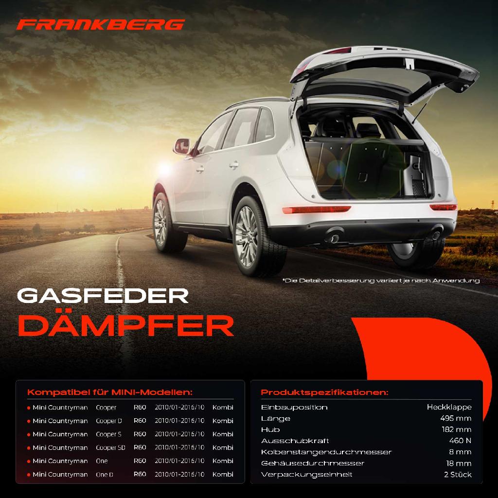2x Gasfeder Dämpfer Heckklappe für MINI Mini Countryman R60 Kombi 2010-2016