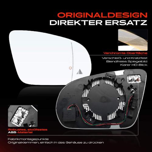 1x Spiegelglas Außenspiegel rechts für Mercedes-Benz C-Klasse Cabriolet W205 A205 C205 S205 X253 C253 Bild 1x Spiegelglas Außenspiegel rechts für Mercedes-Benz C-Klasse Cabriolet W205 A205 C205 S205 X253 C253