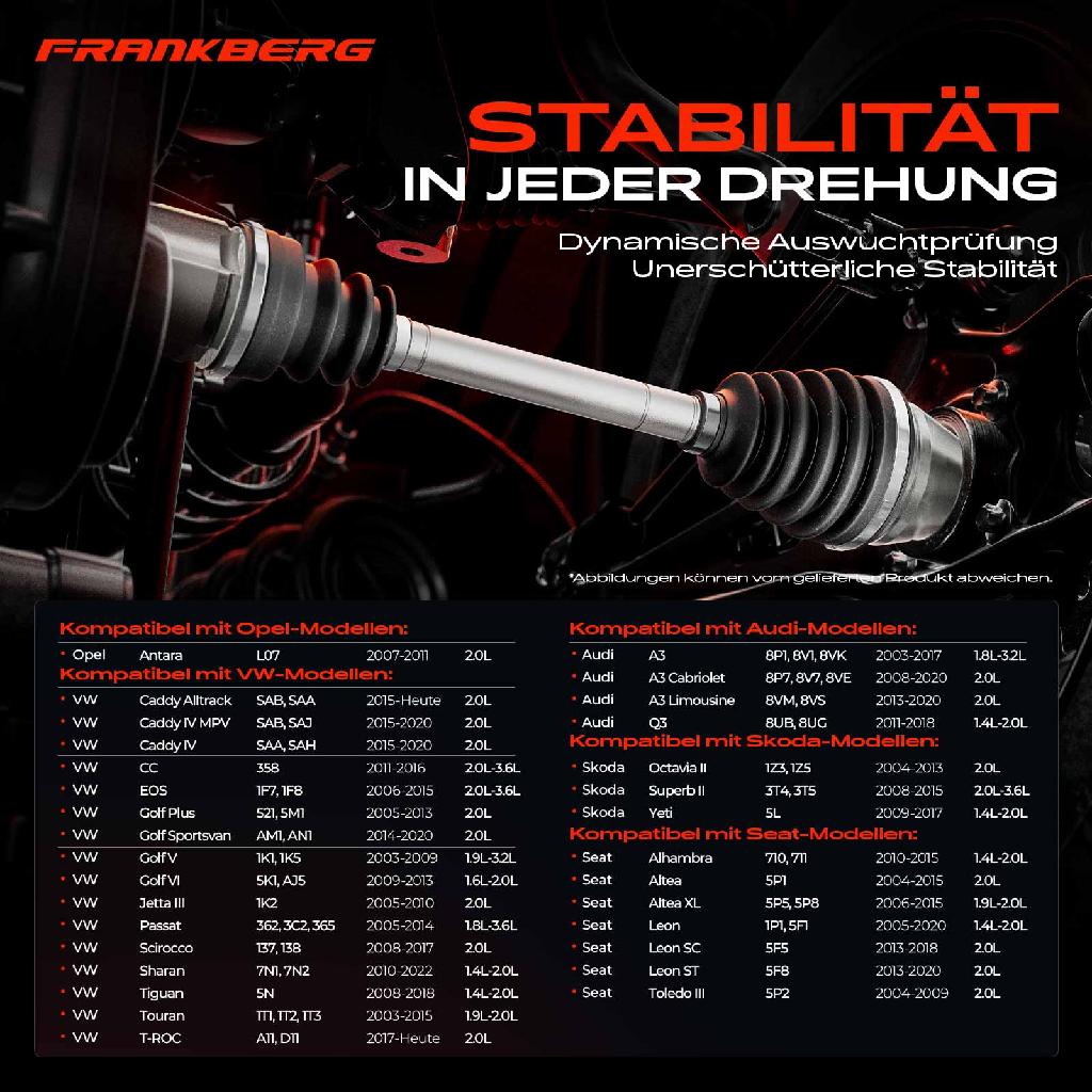 1x Antriebswelle Vorderachse Links für VW Golf Passat Touran Audi A3 Skoda Octavia Seat