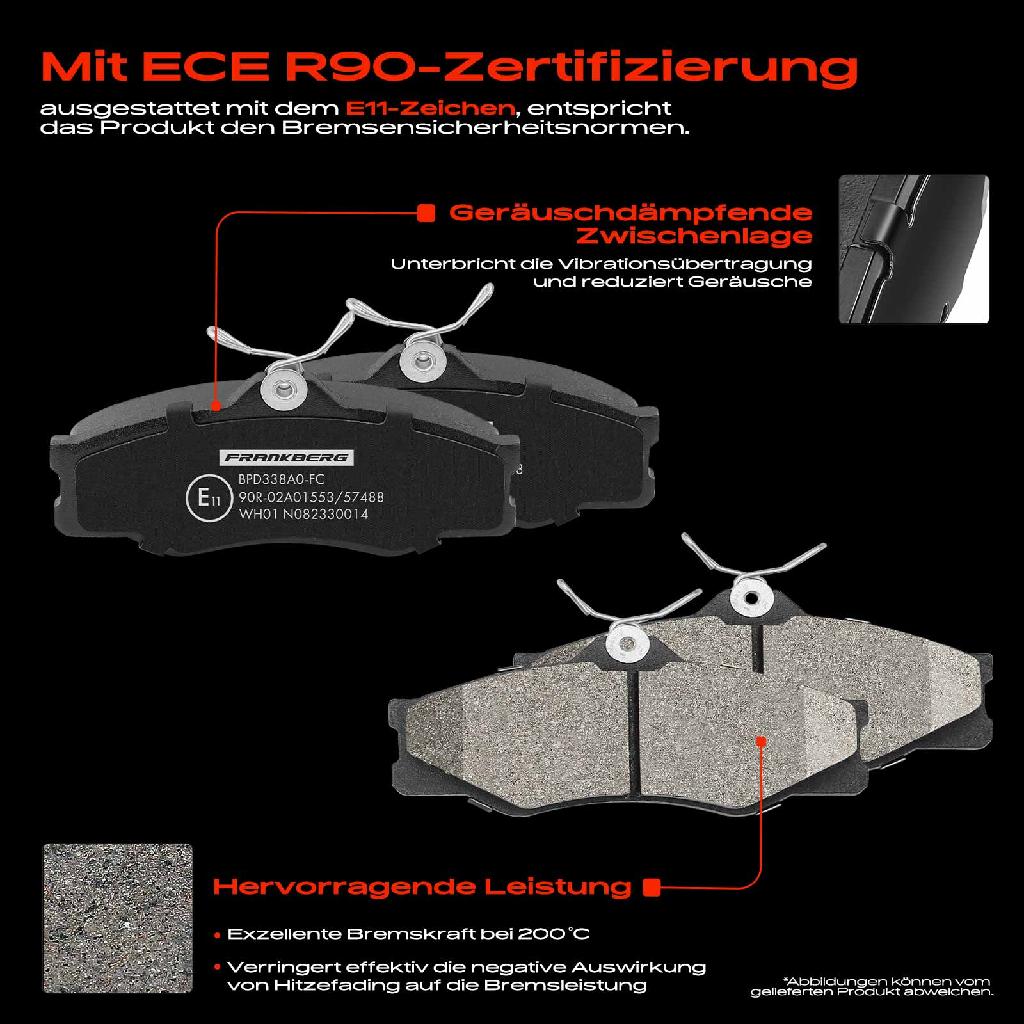 4x Bremsbeläge Vorderachse für VW Transporter III Bus Kasten Pritsche/Fahrgestell 1984-1992