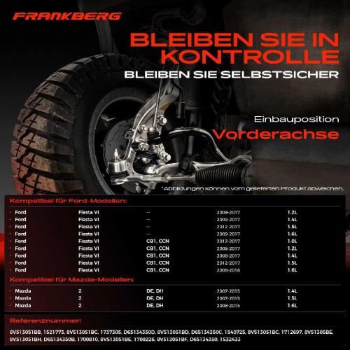 1x Querlenker Satz Vorderachse für Ford Fiesta VI Van Mazda 2 1.0L 1.2L 1.4L 1.5L 1.6L 2007-2018 Bild 1x Querlenker Satz Vorderachse für Ford Fiesta VI Van Mazda 2 1.0L 1.2L 1.4L 1.5L 1.6L 2007-2018