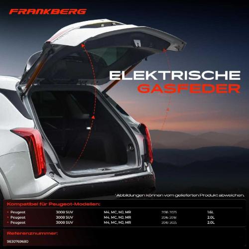 Frankberg 1x Gasfeder Elektrisch Heckklappe Hinten Rechts für Peugeot 3008 SUV M4 MC MJ MR Bild Frankberg 1x Gasfeder Elektrisch Heckklappe Hinten Rechts für Peugeot 3008 SUV M4 MC MJ MR