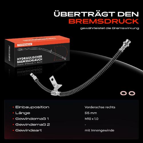 Frankberg 1x Bremsschlauch Bremsschläuche Vorderachse Rechts für Hyundai Elantra XD KIA Carens UN Bild Frankberg 1x Bremsschlauch Bremsschläuche Vorderachse Rechts für Hyundai Elantra XD KIA Carens UN