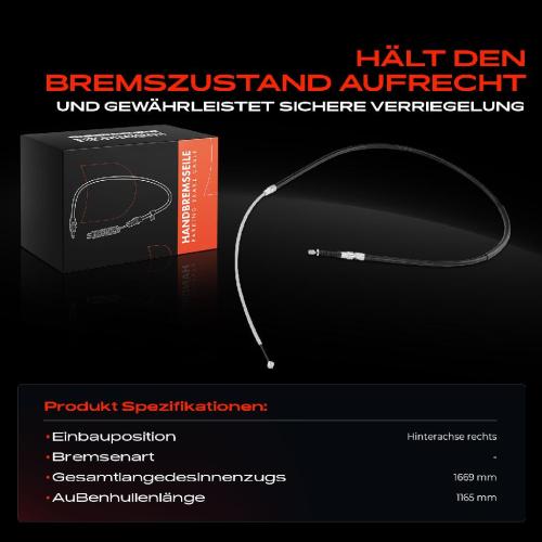 1x Seilzug Feststellbremse Hinterachse rechts für BMW 5er E60 5er Touring E61 520-550 Bild 1x Seilzug Feststellbremse Hinterachse rechts für BMW 5er E60 5er Touring E61 520-550