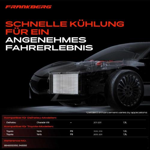 Frankberg 1x Kondensator Klimaanlage für Daihatsu Charade VIII Toyota Yaris P9 KSP9 NCP9 NSP9 Bild Frankberg 1x Kondensator Klimaanlage für Daihatsu Charade VIII Toyota Yaris P9 KSP9 NCP9 NSP9