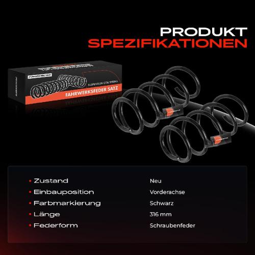 2x Fahrwerksfeder Vorderachse für Opel Corsa D S07 1.6L 2006-2014 Bild 2x Fahrwerksfeder Vorderachse für Opel Corsa D S07 1.6L 2006-2014