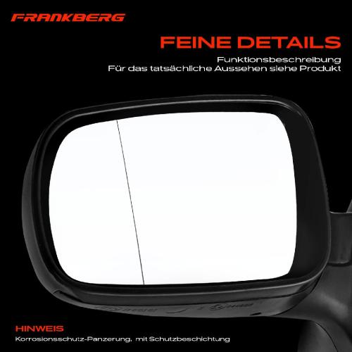 Frankberg 1x Außenspiegel Links für VW Polo 6V2 6V5 Seat Cordoba 6K1 6K2 6K5 Ibiza 6K1 1995-2002 Bild Frankberg 1x Außenspiegel Links für VW Polo 6V2 6V5 Seat Cordoba 6K1 6K2 6K5 Ibiza 6K1 1995-2002