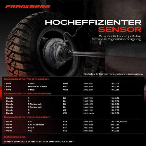 Frankberg 1x ABS Sensor Vorderachse beidseitig f r Ford C-Max II Focus Cabriolet Stufenheck Turnier Galaxy Grand Kuga I Bild Frankberg 1x ABS Sensor Vorderachse beidseitig f r Ford C-Max II Focus Cabriolet Stufenheck Turnier Galaxy Grand Kuga I