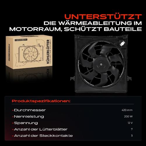 1x Motorkühller Einfachlüfter mit Kühlerlüfterrahmen Hyundai i30 FD KIA Cee'D SW ED 1.6L Bild 1x Motorkühller Einfachlüfter mit Kühlerlüfterrahmen Hyundai i30 FD KIA Cee'D SW ED 1.6L