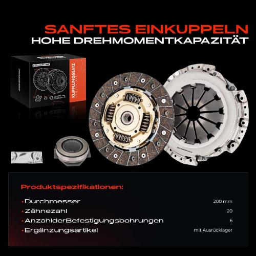 1x Kupplungssatz für Alfa Romeo Mito Fiat 500 C 500L Bravo II Doblo Cargo Kasten/MPV Pritsche/Fahrgestell Bild 1x Kupplungssatz für Alfa Romeo Mito Fiat 500 C 500L Bravo II Doblo Cargo Kasten/MPV Pritsche/Fahrgestell