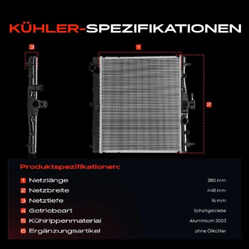 Frankberg 1x Kühler Wasserkühler Motorkühler für Nissan Micra Note Renault Clio Modus 1.0L-1.6L Bild Frankberg 1x Kühler Wasserkühler Motorkühler für Nissan Micra Note Renault Clio Modus 1.0L-1.6L