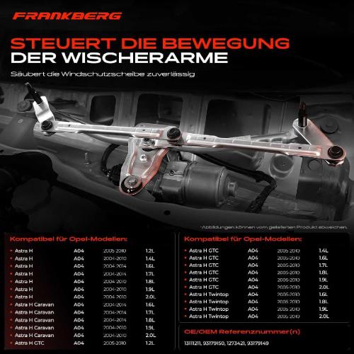 1x Wischergestänge Vorne für Opel Astra H A04 L08 L35 L48 L67 L69 L70 Bild 1x Wischergestänge Vorne für Opel Astra H A04 L08 L35 L48 L67 L69 L70