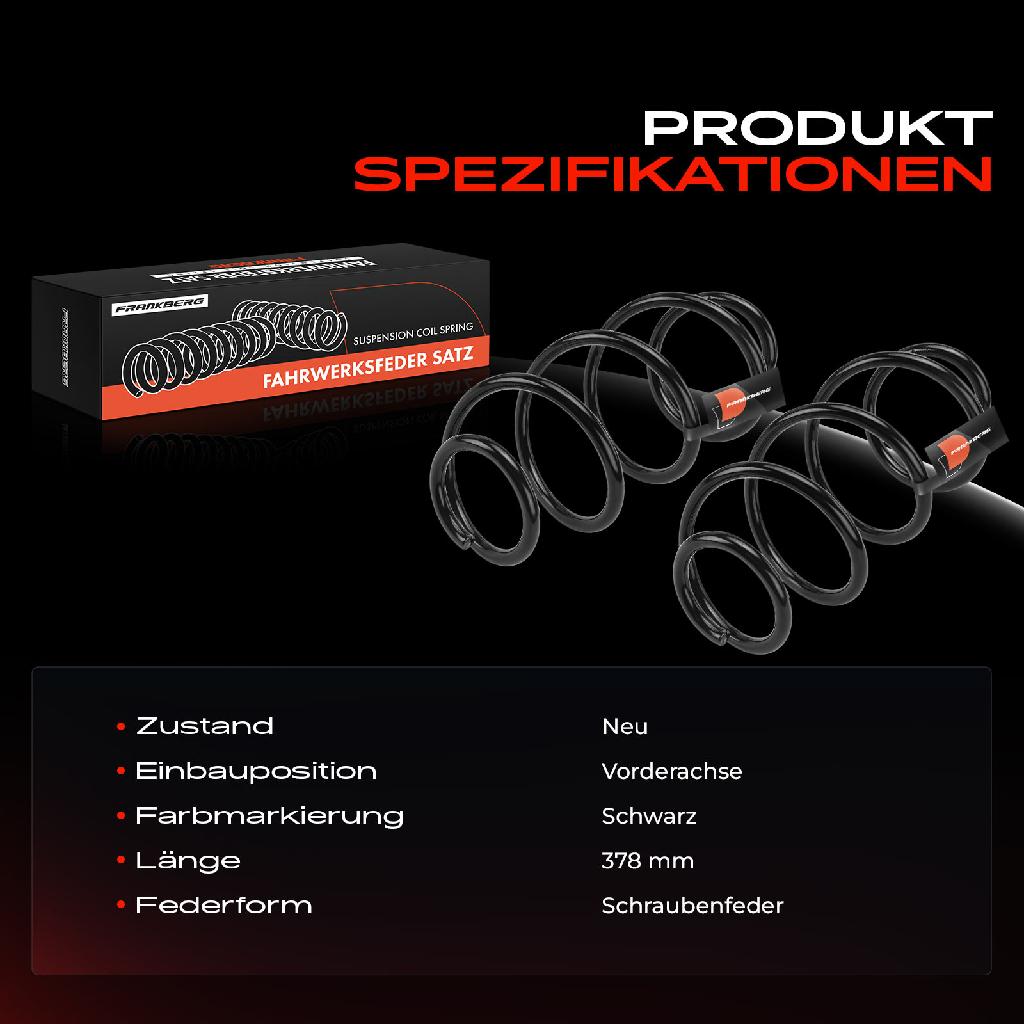 2x Fahrwerksfeder Vorderachse für Citroën DS5 Peugeot 308 CC 4B 1.6L 2.0L 2009-2015