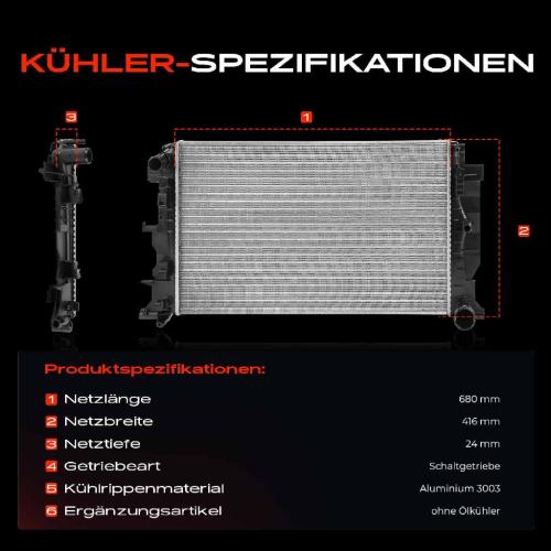 Frankberg 1x Kühler Wasserkühler Motorkühler für VW Crafter 30-50 Pritsche/Fahrgestell Mercedes-Benz B906 B907 Bild Frankberg 1x Kühler Wasserkühler Motorkühler für VW Crafter 30-50 Pritsche/Fahrgestell Mercedes-Benz B906 B907