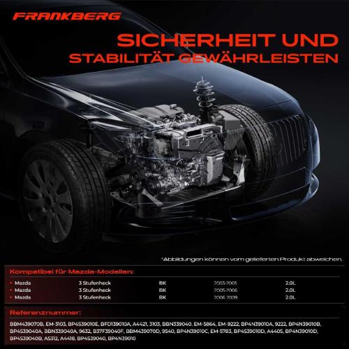 2x Motorlager Getriebelagerlager Drehmomentstützlager Vorne und Hinten für Mazda 3 Stufenheck BK 2.0L 2003-2009 Bild 2x Motorlager Getriebelagerlager Drehmomentstützlager Vorne und Hinten für Mazda 3 Stufenheck BK 2.0L 2003-2009