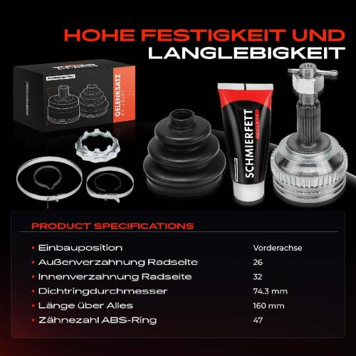 1x Antriebswelle Gelenksatz Vorderachse für Chrysler Voyager RG RS GS NS Dodge Caravan Bild 1x Antriebswelle Gelenksatz Vorderachse für Chrysler Voyager RG RS GS NS Dodge Caravan