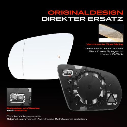 1x Spiegelglas Außenspiegel links für Mercedes-Benz A205 S205 W213 S213 X253 W205 C205 Bild 1x Spiegelglas Außenspiegel links für Mercedes-Benz A205 S205 W213 S213 X253 W205 C205