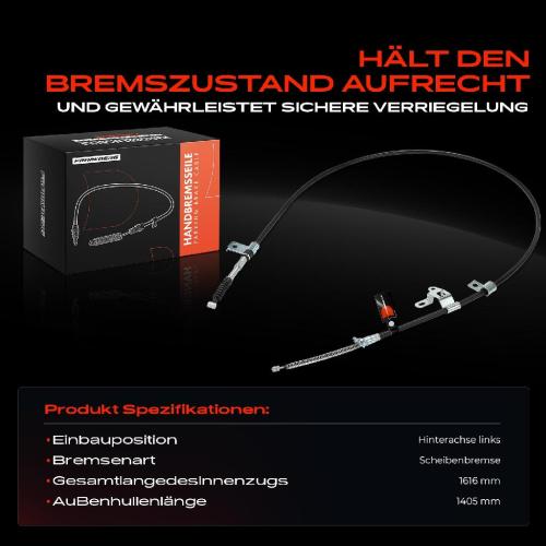 1x Seilzug Feststellbremse Hinterachse links für Toyota Corolla E12 2001-2004 Bild 1x Seilzug Feststellbremse Hinterachse links für Toyota Corolla E12 2001-2004