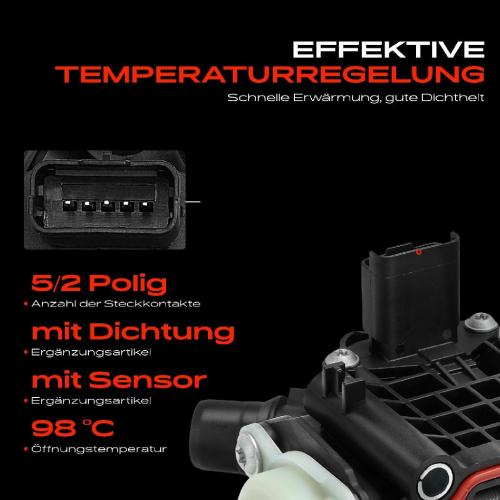 Frankberg 1x Thermostat Kühlmittel für Citroën C4 C5 Jumper Ford Focus 3 Mondeo 5 Peugeot 308 Bild Frankberg 1x Thermostat Kühlmittel für Citroën C4 C5 Jumper Ford Focus 3 Mondeo 5 Peugeot 308