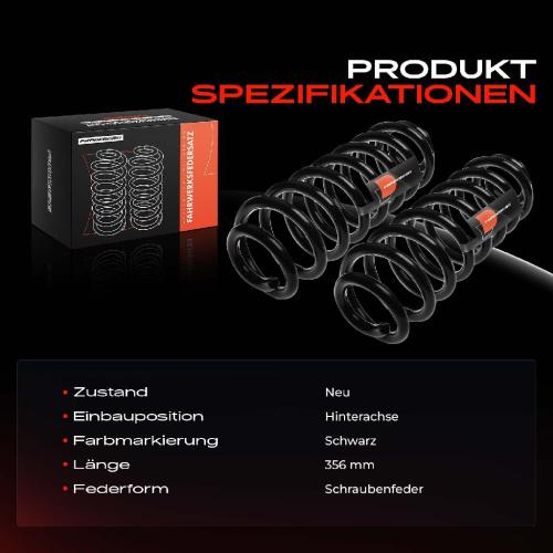 Frankberg 2x Fahrwerksfeder Hinterachse für Skoda Felicia I 6U7 6UF VW Caddy II 9U7 1996-2002 Bild Frankberg 2x Fahrwerksfeder Hinterachse für Skoda Felicia I 6U7 6UF VW Caddy II 9U7 1996-2002