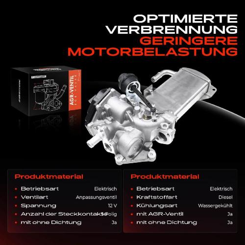 Frankberg 1x AGR-Ventil Abgasrückführungsventil für Audi A4 Allroad Avant A5 Cabriolet Sportback A6 Q5 Seat Exeo ST Bild Frankberg 1x AGR-Ventil Abgasrückführungsventil für Audi A4 Allroad Avant A5 Cabriolet Sportback A6 Q5 Seat Exeo ST