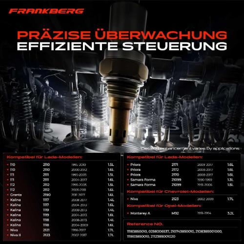 Frankberg 1x Lambdasonde Regelsonde/Diagnosesonde Vor/Nach Katalysator für Chevrolet Niva Lada 110 112 Kalina Bild Frankberg 1x Lambdasonde Regelsonde/Diagnosesonde Vor/Nach Katalysator für Chevrolet Niva Lada 110 112 Kalina