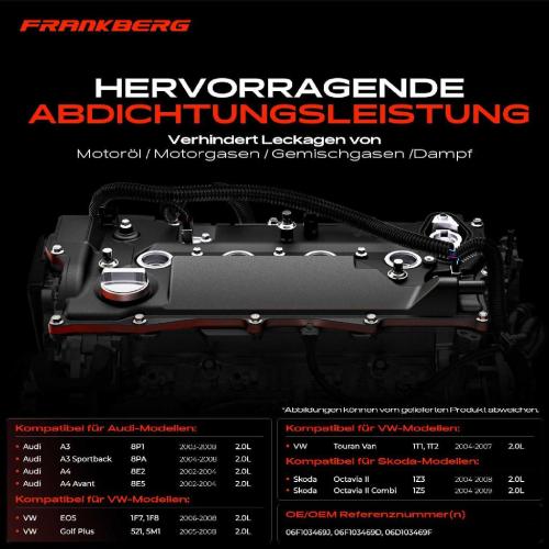 1x Ventildeckel Zylinderkopfhaube für VW Golf 5 EOS 1F Audi A3 8P Skoda Octavia 2 Bild 1x Ventildeckel Zylinderkopfhaube für VW Golf 5 EOS 1F Audi A3 8P Skoda Octavia 2