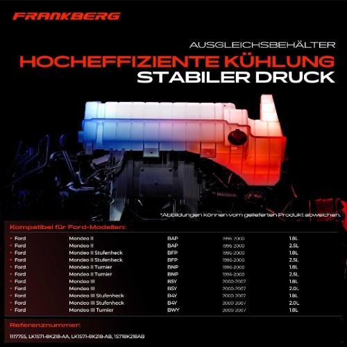Frankberg 1x Ausgleichsbehälter Kühlmittelbehälter für Ford Mondeo III Stufenheck Turnier II Stufenheck Bild Frankberg 1x Ausgleichsbehälter Kühlmittelbehälter für Ford Mondeo III Stufenheck Turnier II Stufenheck