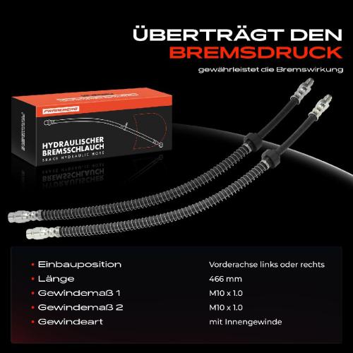 Frankberg 2x Bremsschlauch Bremsschläuche Vorderachse Links oder Rechts für Citroën C2 Berlingo Xsara Peugeot 1007 Bild Frankberg 2x Bremsschlauch Bremsschläuche Vorderachse Links oder Rechts für Citroën C2 Berlingo Xsara Peugeot 1007