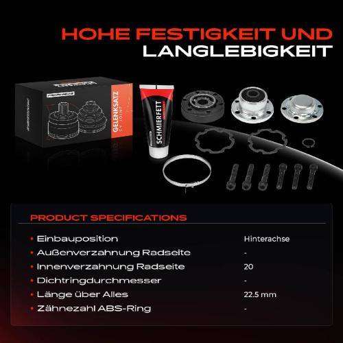 Frankberg 1x Antriebswelle Gelenksatz Hinterachse für Volvo S60 384 XC70 295 XC90 275 2001-2014 Bild Frankberg 1x Antriebswelle Gelenksatz Hinterachse für Volvo S60 384 XC70 295 XC90 275 2001-2014
