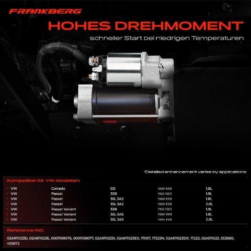 1x Anlasser Starter für VW Corrado 53I Passat 32B 35I 3A2 Passat Variant 33B 35I 3A5 1.8L 1.9L 2.0L 1981-1991 Bild 1x Anlasser Starter für VW Corrado 53I Passat 32B 35I 3A2 Passat Variant 33B 35I 3A5 1.8L 1.9L 2.0L 1981-1991