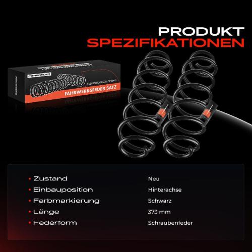 Frankberg 2x Fahrwerksfeder Hinterachse für Citroën C3 Pluriel HB 1.4L 1.6L 2003-2009 Bild Frankberg 2x Fahrwerksfeder Hinterachse für Citroën C3 Pluriel HB 1.4L 1.6L 2003-2009