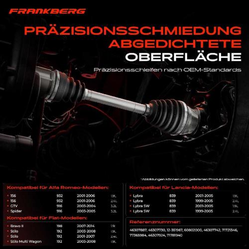 1x Antriebswelle Gelenksatz Vorderachse für Alfa Romeo 156 Fiat Bravo Stilo Lancia Lybra Bild 1x Antriebswelle Gelenksatz Vorderachse für Alfa Romeo 156 Fiat Bravo Stilo Lancia Lybra