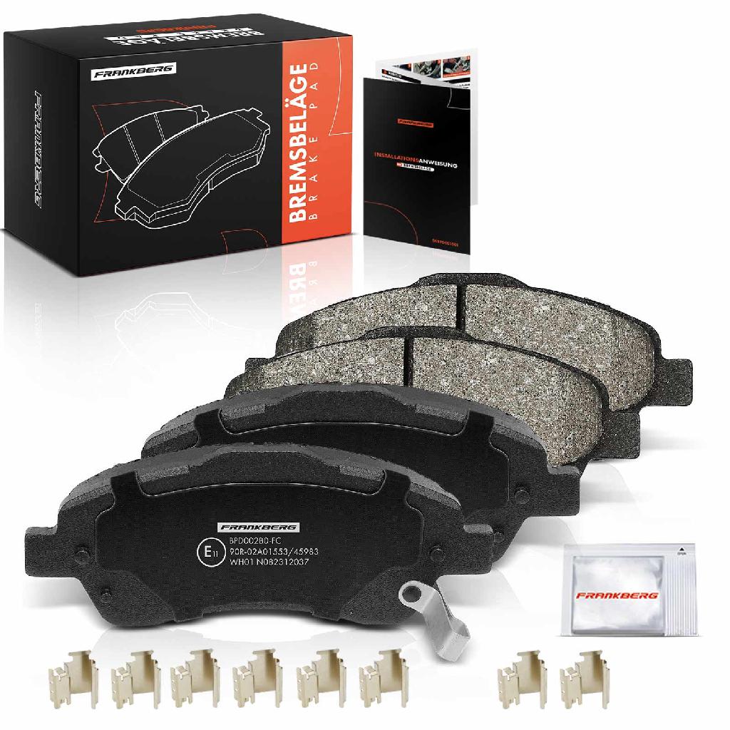Frankberg 4x Bremsbeläge Vorderachse für Toyota Avensis Station Wagon Stufenheck Corolla Verso 2003-2009