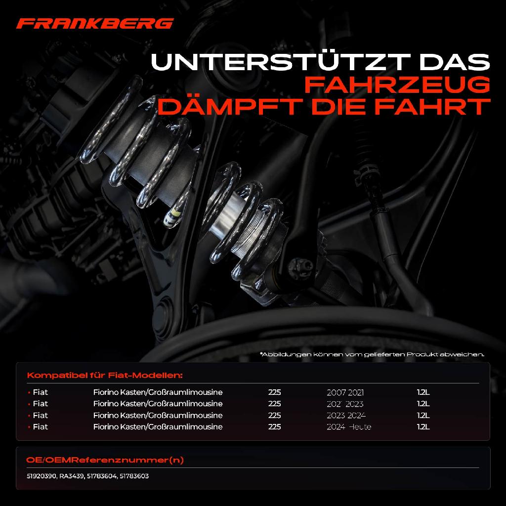 2x Fahrwerksfeder Vorderachse für Fiat Fiorino Kasten/MPV 225 1.2L Bj ab 2007