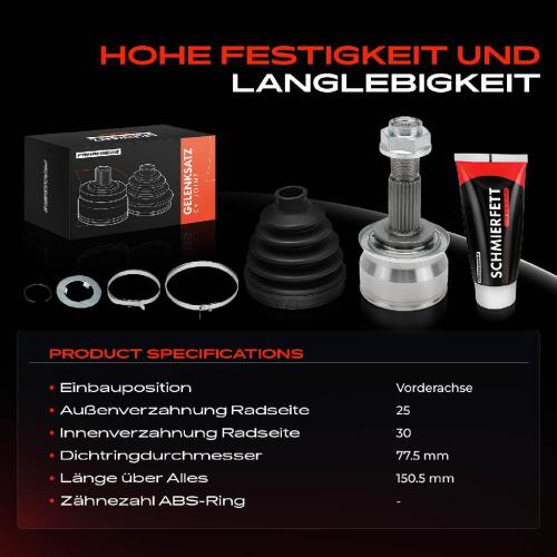 1x Antriebswelle Gelenksatz Vorderachse für Chevrolet Aveo Schrägheck T300 1.3L 1.4L 1.6L Bild 1x Antriebswelle Gelenksatz Vorderachse für Chevrolet Aveo Schrägheck T300 1.3L 1.4L 1.6L