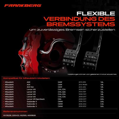 1x Bremsschlauch Bremsschläuche Hinterachse Rechts für Mitsubishi Lancer Outlander Bild 1x Bremsschlauch Bremsschläuche Hinterachse Rechts für Mitsubishi Lancer Outlander