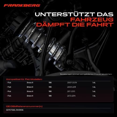 Frankberg 2x Fahrwerksfeder Vorderachse für Fiat Bravo II 198 1.4L 2007-2014 Bild Frankberg 2x Fahrwerksfeder Vorderachse für Fiat Bravo II 198 1.4L 2007-2014
