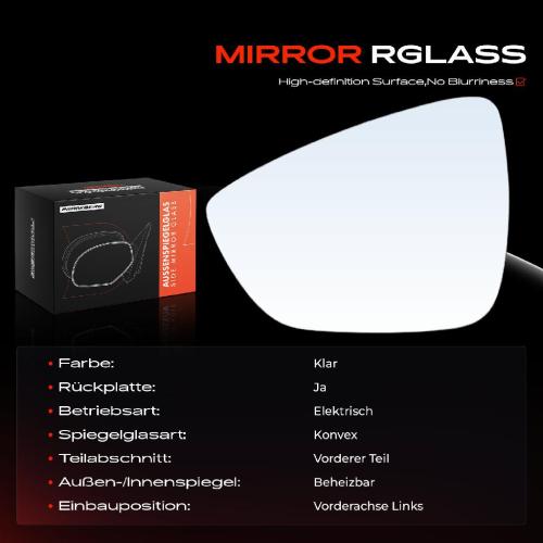 Frankberg 1x Spiegelglas Außenspiegel links für Ford Focus IV Stufenheck Turnier HN HM HP Bild Frankberg 1x Spiegelglas Außenspiegel links für Ford Focus IV Stufenheck Turnier HN HM HP