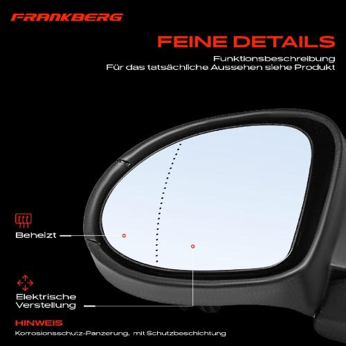 Frankberg 1x Außenspiegel Links für Renault Twingo I Twingo II S06 CN0 1.2L 1.5L 1.6L Bj ab 2001 Bild Frankberg 1x Außenspiegel Links für Renault Twingo I Twingo II S06 CN0 1.2L 1.5L 1.6L Bj ab 2001