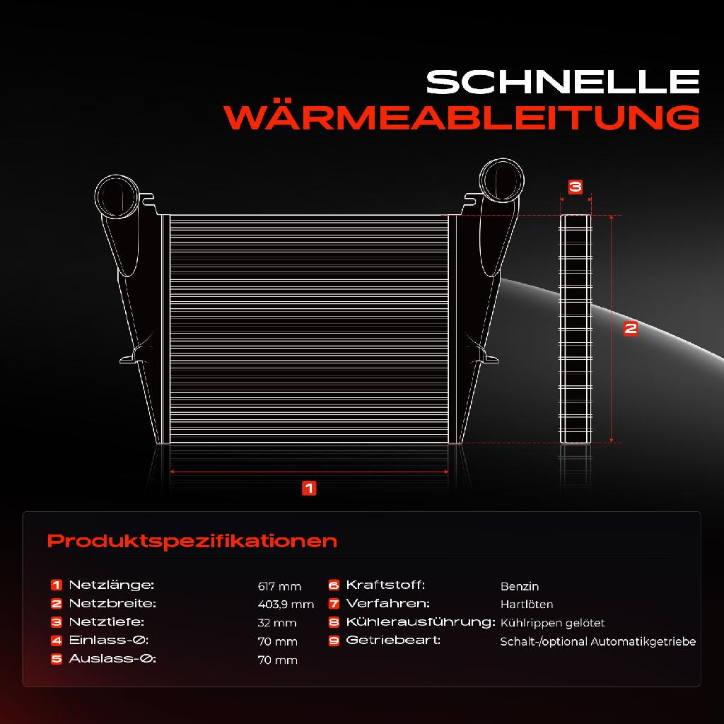1x Ladeluftkühler Turbokühler für VW Golf VI Passat Audi A3 TT Seat Leon Altea XL