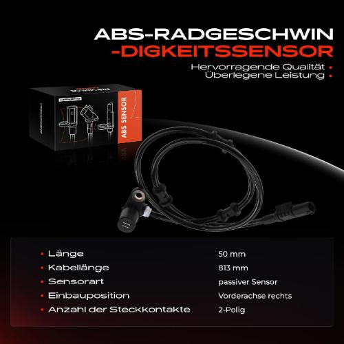 Frankberg 1x ABS Sensor Vorderachse rechts für Mercedes-Benz M-Klasse W163 2.7L 3.2L 3.7L 4.0L 4.3L 5.0L 1998-2005 Bild Frankberg 1x ABS Sensor Vorderachse rechts für Mercedes-Benz M-Klasse W163 2.7L 3.2L 3.7L 4.0L 4.3L 5.0L 1998-2005