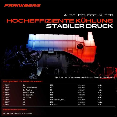 1x Ausgleichsbehälter Kühlmittelbehälter für BMW 5er F10 F18 6er F12 F13 7er F01 Bild 1x Ausgleichsbehälter Kühlmittelbehälter für BMW 5er F10 F18 6er F12 F13 7er F01