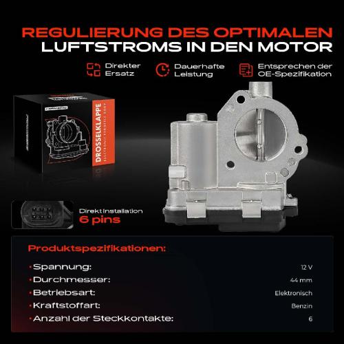 1x Drosselklappe Drosselklappenstutzen für VW Polo Seat Ibiza 4 Skoda Fabia Citigo Bild 1x Drosselklappe Drosselklappenstutzen für VW Polo Seat Ibiza 4 Skoda Fabia Citigo