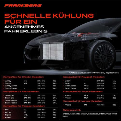 Frankberg 1x Kondensator Klimaanlage für Citroën C8 Peugeot 807 Fiat Toyota Bild Frankberg 1x Kondensator Klimaanlage für Citroën C8 Peugeot 807 Fiat Toyota